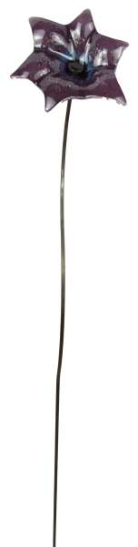 Zauberhafter Gartenstecker Glasblume lila eckig ca. 100 cm - Gartendekoration